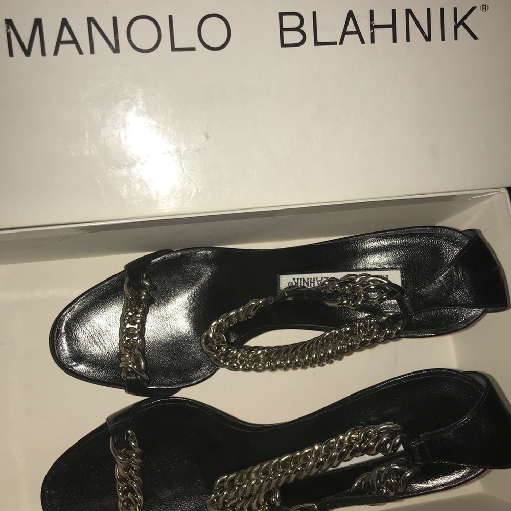Manolo Blahnik Heels w/ Chain Straps 36.5 Mint!